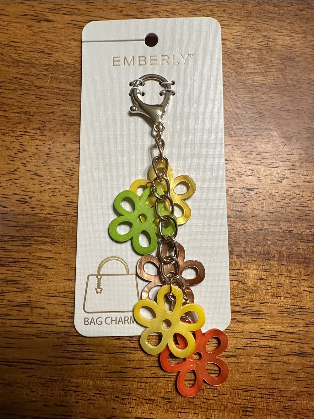 Kohl's Floral Link Bag Charm in Yellow, Green & Orange